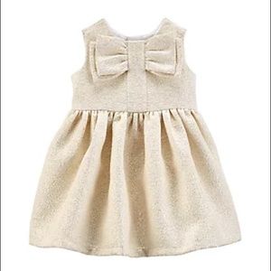 Carter’s Baby Girl Gold Holiday Dress With Bow